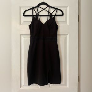Black dress with crossed straps